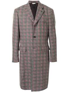 Comme Des Garçons Homme Plus клетчатое пальто с вырезом