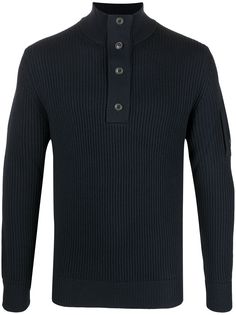 C.P. Company свитер в рубчик с высоким воротником