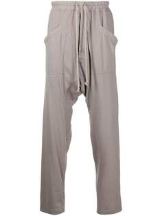 Rick Owens DRKSHDW спортивные брюки с низким шаговым швом и кулиской