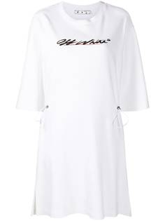 Off-White платье-рубашка с логотипом