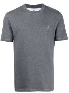 Brunello Cucinelli футболка с вышитым логотипом