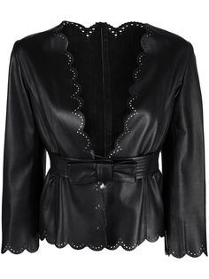 Valentino Pre-Owned куртка с фестонами и поясом