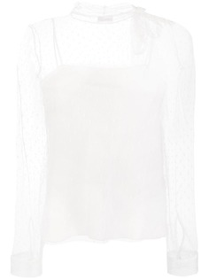 RED Valentino блузка с завязкой на вороте point desprit
