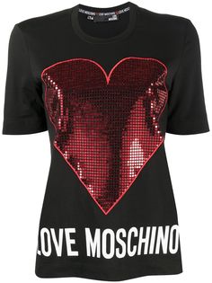 Love Moschino футболка с эффектом металлик