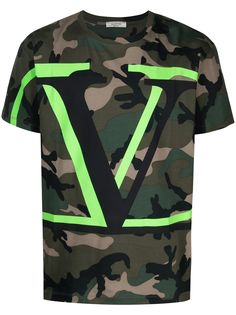 Valentino камуфляжная футболка с логотипом VLogo