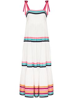 Zimmermann ярусное платье макси Lulu