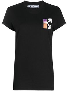 Off-White футболка с логотипом и эффектом градиента
