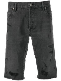 Balmain джинсовые шорты с эффектом потертости