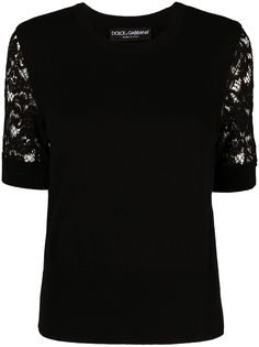 Dolce & Gabbana трикотажный топ с кружевными вставками