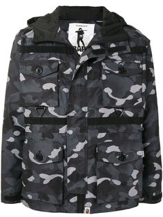 A BATHING APE® куртка Shark с капюшоном и камуфляжным принтом