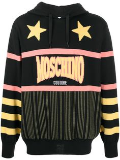 Moschino худи с логотипом вязки интарсия