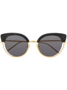 Boucheron Eyewear солнцезащитные очки в металлической оправе кошачий глаз