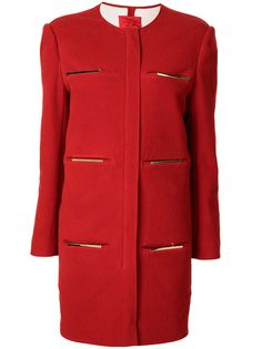 LANVIN Pre-Owned пальто без воротника с металлическим декором