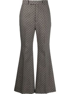 Gucci жаккардовые расклешенные брюки с логотипом G