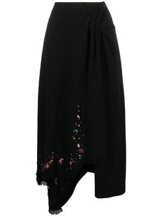 LANVIN юбка с кристаллами и запахом