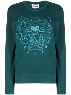 Kenzo толстовка с вышивкой Tiger и круглым вырезом
