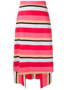Eva Tropicaliente striped midi skirt