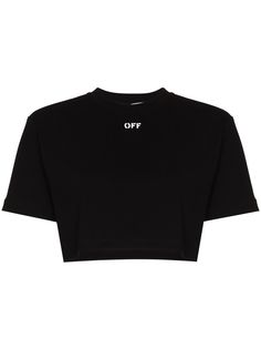 Off-White укороченная футболка с логотипом