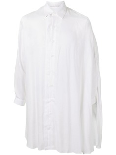 Yohji Yamamoto полупрозрачная рубашка с широкой планкой