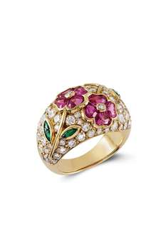Van Cleef & Arpels "кольцо из желтого золота с бриллиантами, изумрудом и сапфиром"