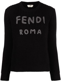 Fendi трикотажный джемпер с логотипом