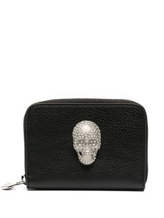 Philipp Plein кошелек на молнии с декором Skull