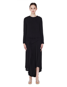 Черное платье с вшитым поясом Yohji Yamamoto