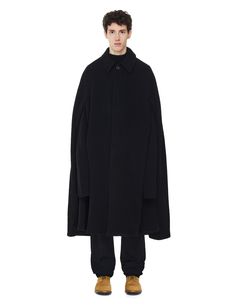 Черное пончо на пуговицах Yohji Yamamoto