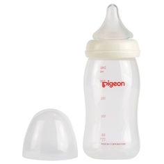 Бутылочка Pigeon Peristaltic Plus с силиконовой соской, полипропилен, с 3 мес, 240 мл