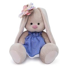 Мягкая игрушка Budi Basa Зайка Ми с полосатым цветком 18 см