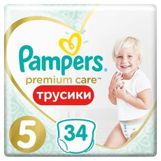 Подгузники-трусики Pampers Premium Care Pants, р. 5, 12-17 кг, 34 шт