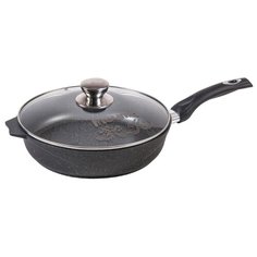 Сковорода Мечта Гранит 22 см с крышкой, черный