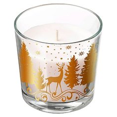Свеча Волшебная страна Charm Christmas Зимний пейзаж (008165/008166) белый/золотой