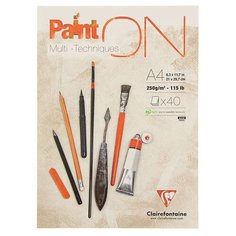 Альбом для смешанных техник Clairefontaine PaintOn 29.7 х 21 см (A4), 250 г/м², 40 л.