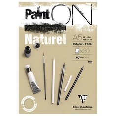 Альбом для смешанных техник Clairefontaine PaintOn Naturel 21 х 14.8 см (A5), 250 г/м², 30 л.
