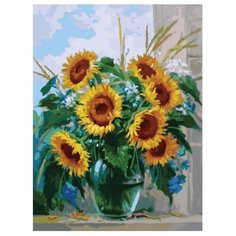 Белоснежка Картина по номерам "Букет с подсолнухами" 30х40 см (199-AS)