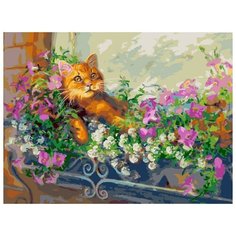 Белоснежка Картина по номерам "Любимый кот на отдыхе" 30х40 см (340-AS)