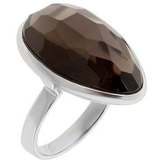 Balex Кольцо 1436930199 из серебра 925 пробы с раухтопазом природным, размер 16.5