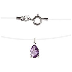 Balex Колье 9504092187 из серебра 925 пробы с аметистом природным и леской, 40 см, 0.63 г