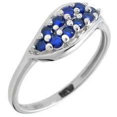 Balex Кольцо 1410931061 из серебра 925 пробы с сапфиром синтетическим, размер 17