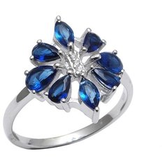 Balex Кольцо 1410931540 из серебра 925 пробы с сапфиром синтетическим и фианитом, размер 19