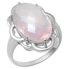 Balex Кольцо 1410931630 из серебра 925 пробы с розовым кварцем природным, размер 17.5