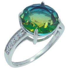 Balex Кольцо 1405937481 из серебра 925 пробы с кварцем и фианитом, размер 18.5