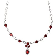 Balex Колье 9405936523 из серебра 925 пробы с гранатом природным и фианитом, 45 см, 16.56 г