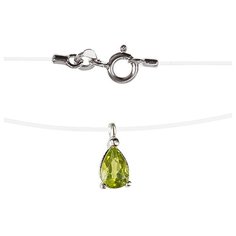 Balex Колье 9504092186 из серебра 925 пробы с хризолитом природным и леской, 40 см, 0.64 г