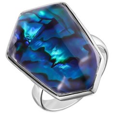 Balex Кольцо 1436930242 из серебра 925 пробы с перламутром и ювелирным стеклом, размер 17