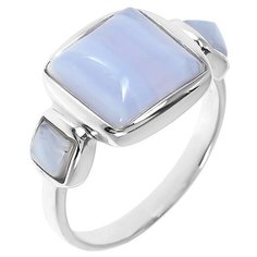 Balex Кольцо 1436930125 из серебра 925 пробы с агатом природным, размер 18.5