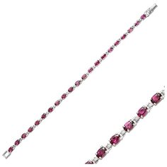 Balex Браслет 7405937818 из серебра 925 пробы с родолитом природным, 21 см, 13.34 г