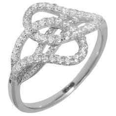 Balex Кольцо 1445910038 из серебра 925 пробы с фианитом, размер 18