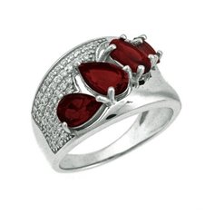 Balex Кольцо 1405937028 из серебра 925 пробы с гранатом природным и фианитом, размер 17